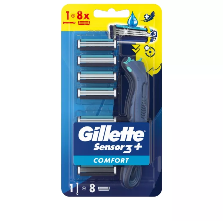 MASZYNKA NA WKŁADY DO GOLENIA GILLETTE SENSOR3+ COMFORT + 8 WKŁADÓW