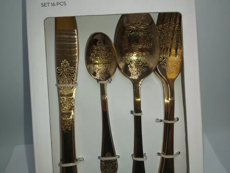 SINSAY HOME SZTUĆCE KOLOR ZŁOTY DEKOR SET 16 KOMPLET!!!