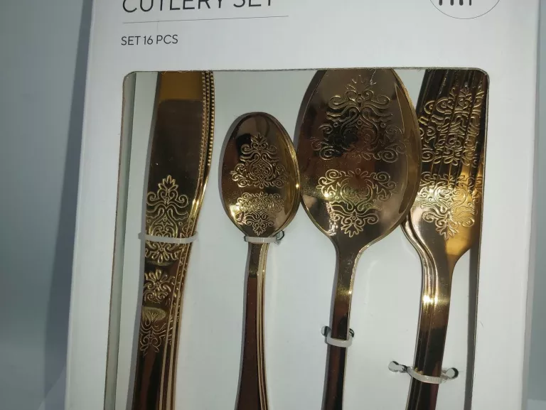 SINSAY HOME SZTUĆCE KOLOR ZŁOTY DEKOR SET 16 KOMPLET!!!
