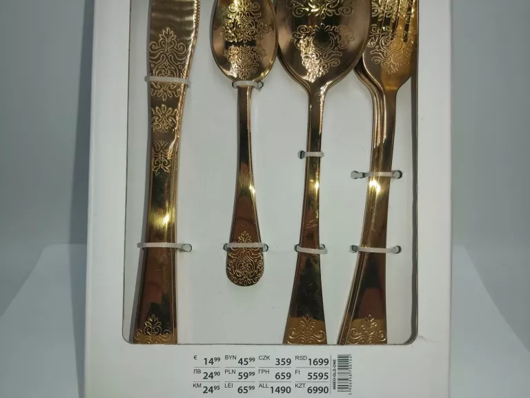 SINSAY HOME SZTUĆCE KOLOR ZŁOTY DEKOR SET 16 KOMPLET!!!