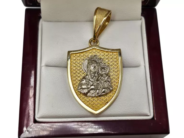 ZŁOTA ZAWIESZKA MEDALIK MATKA BOSKA Z02 P585 W9,72G DŁ.4,2CM