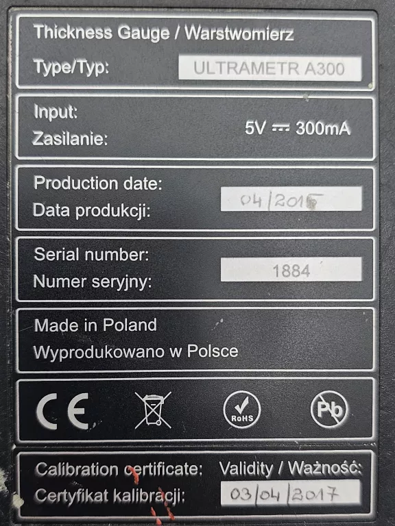 WARSTWOMIERZ METRISON ULTRAMETR A300