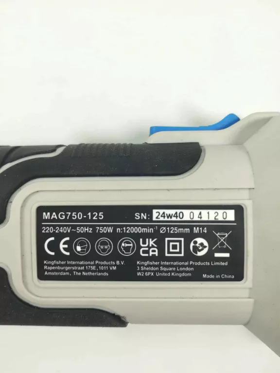 SZLIFIERKA KĄTOWA MACALLISTER MAG750-125 PUD ZESTAW