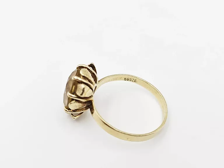 PIĘKNY ZŁOTY PIERŚCIONEK Z KAMIENIEM 585 R. 17