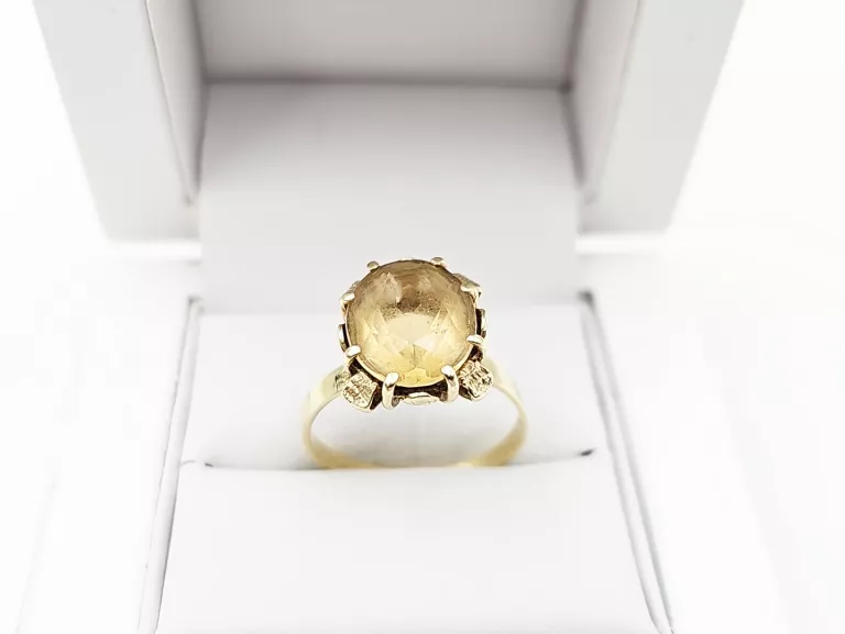 PIĘKNY ZŁOTY PIERŚCIONEK Z KAMIENIEM 585 R. 17