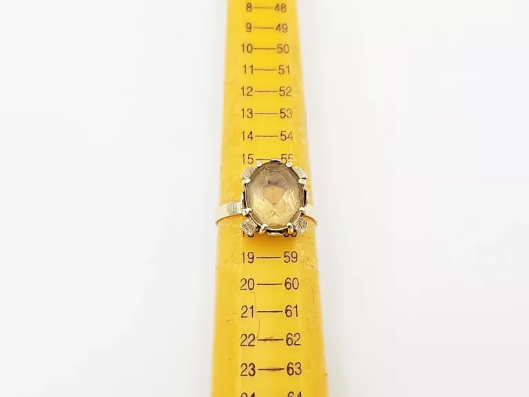 PIĘKNY ZŁOTY PIERŚCIONEK Z KAMIENIEM 585 R. 17