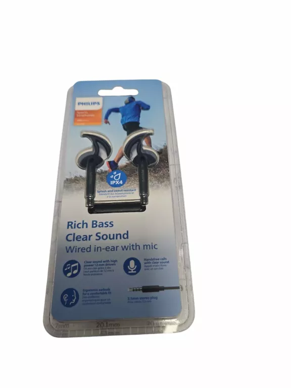 SŁUCHAWKI PHILIPS RICH BASS CLEAR SOUND CZARNE