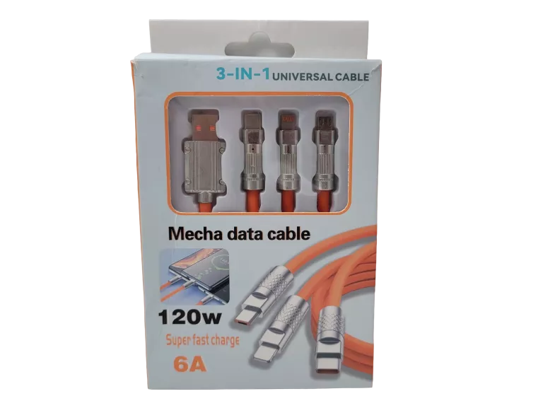 KABEL SZYBKIEGO ŁADOWANIA USB TYPU C 120W 6A 120CM