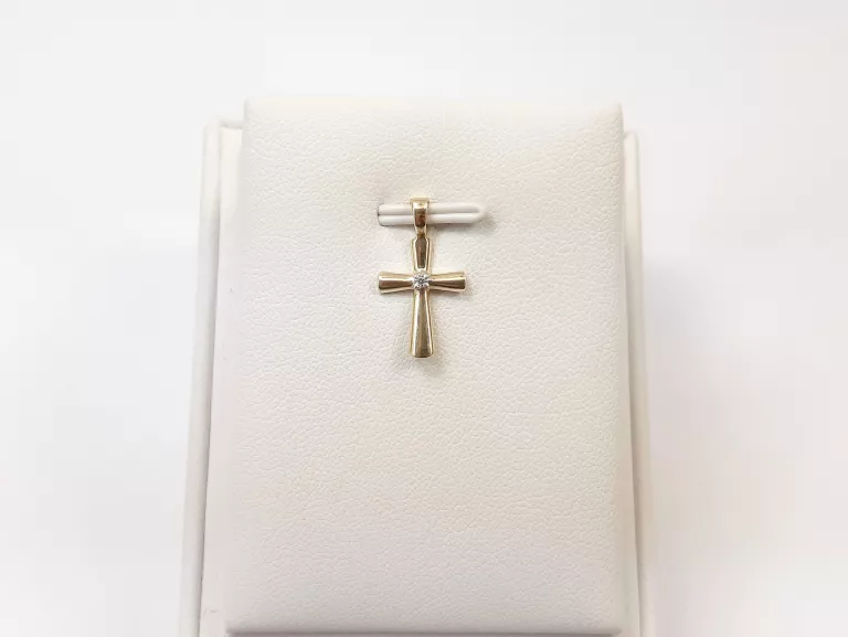 ZŁOTA ZAWIESZKA KRZYŻ Z CYRKONIĄ 585 0,90G 2CM