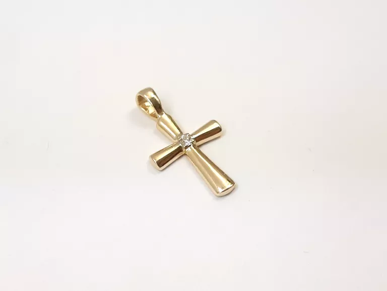 ZŁOTA ZAWIESZKA KRZYŻ Z CYRKONIĄ 585 0,90G 2CM