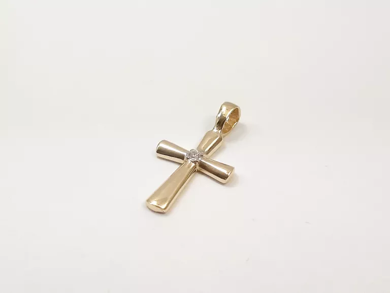 ZŁOTA ZAWIESZKA KRZYŻ Z CYRKONIĄ 585 0,90G 2CM