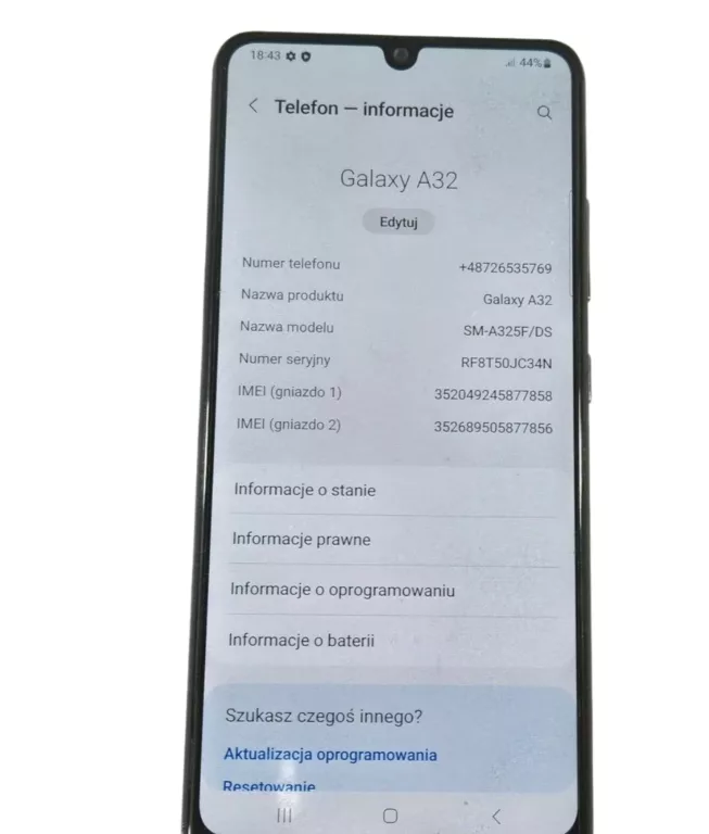 SMARTFON SAMSUNG GALAXY A32 4 GB / 128 GB 4G - BEZ BLOKAD !!!