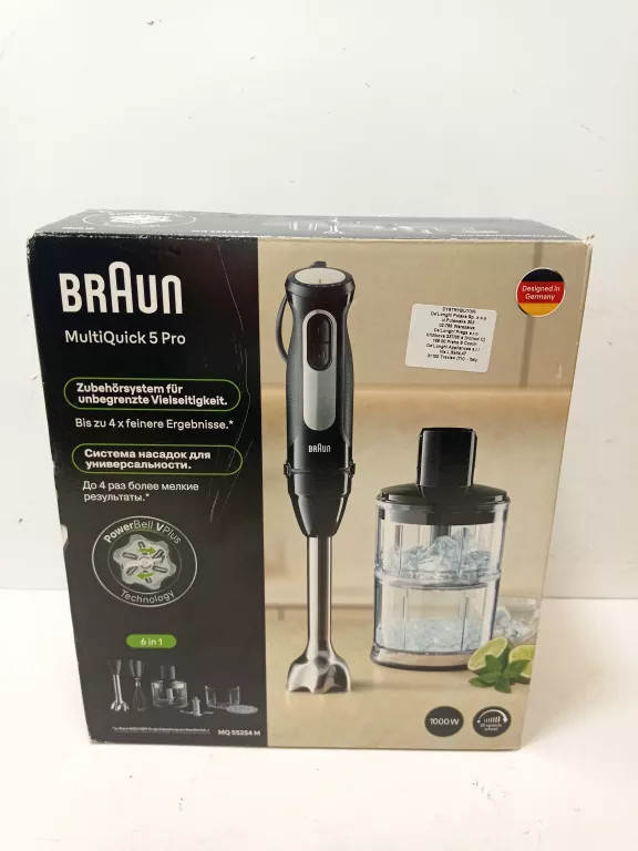 BRAUN BLANDER RĘCZNY MULTIQUICK 5 PRO MQ55.307.M 1000 W, CZARNY