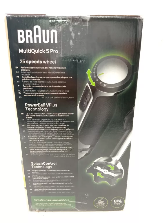 BRAUN BLANDER RĘCZNY MULTIQUICK 5 PRO MQ55.307.M 1000 W, CZARNY