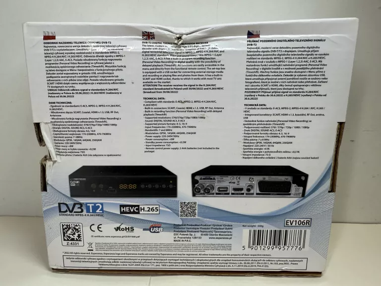 DEKODER ESPERANZA DVB-T2 H.265