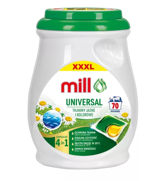 MILL 70SZT PROFESSIONAL UNIWERSALNE KAPSUŁKI DO PRANIA