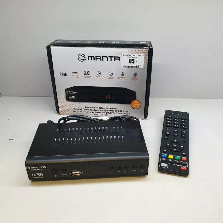 DEKODER DVBT2 MANTA H.265 KOMPLET