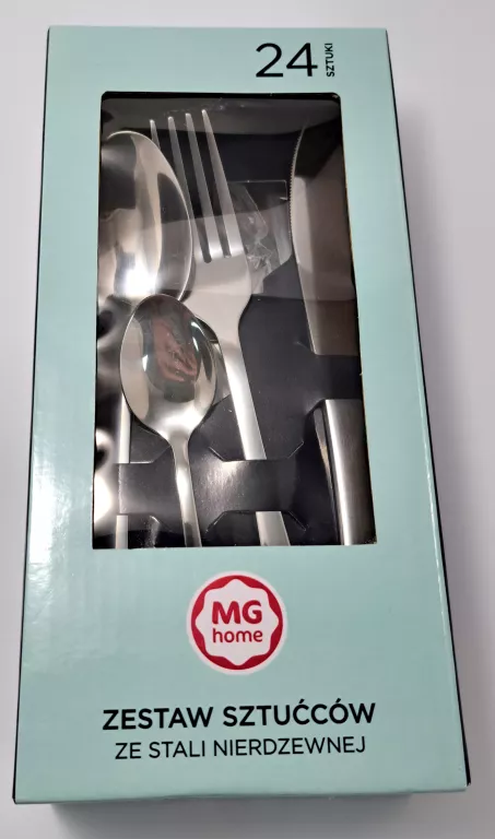 ZESTAW SZTUĆCÓW ZE STALI NIERDZEWNEJ MG HOME 24 SZTUKI