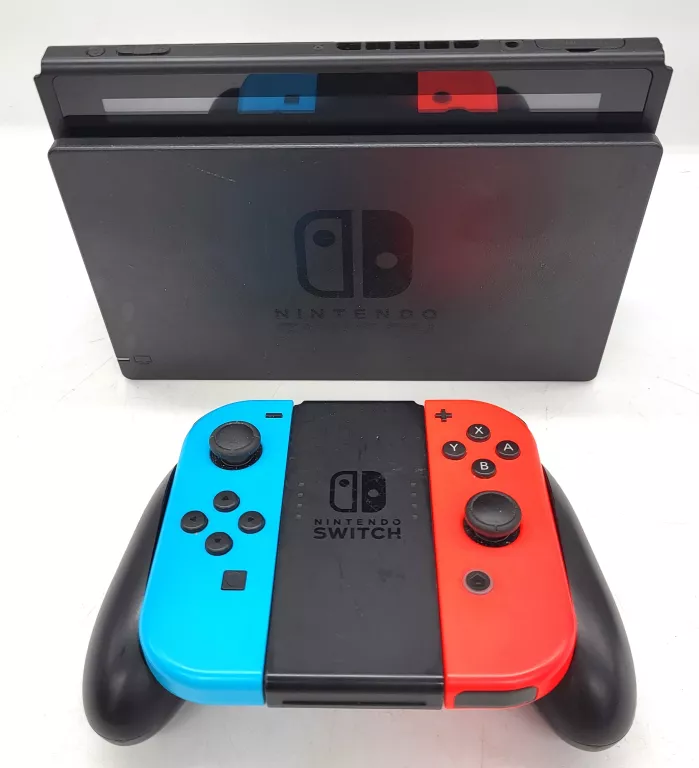 KONSOLA NINTENDO SWITCH HAC-001 + PRZYSTAWKA TV + ŁADOWARKA + UCHWYT