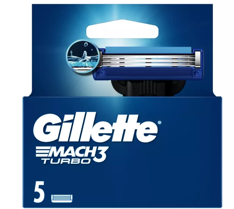 GILLETTE MACH3 TURBO OSTRZA WYMIENNE DO MASZYNKI DO GOLENIA, 5 SZTUKI