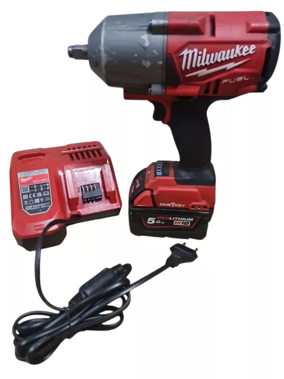 KLUCZ UDAROWY MILWAUKEE M18 ONEFHIWF12 + AKU 5AH + ŁAD