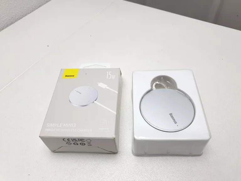 ŁADOWARKA INDUKCYJNA BASEUS SIMPLE MINI 3 15W SREBRNY QI MAGSAFE