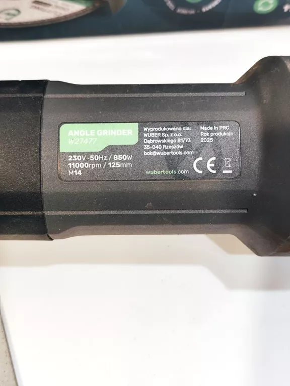 SZLIFIERKA WUBER ANGLE GRINDER W27477 KOMPLET
