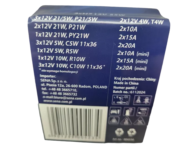 ZESTAW ŻARÓWEK SAMOCHODOWYCH H7 HALOGEN 30 ELEMENTÓW SENA