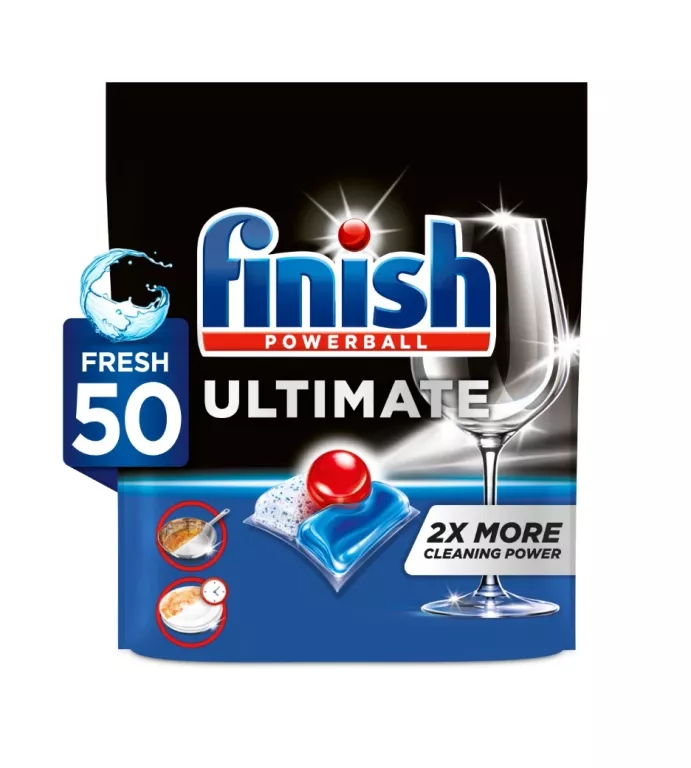 KAPSUŁKI DO ZMYWARKI FINISH POWERBALL ULTIMATE ALL IN 1 FRESH - 50 SZTUK