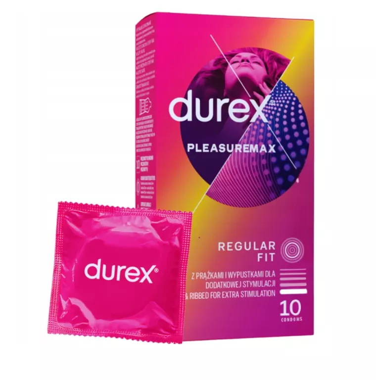 DUREX PLEASUREMAX PREZERWATYWY PRĄŻKOWANE Z WYPUSTKAMI 10 SZTUK