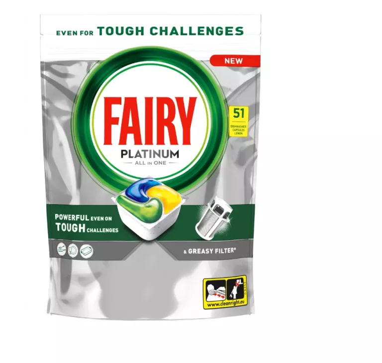 FAIRY PLATINUM CYTRYNA KAPSUŁKI DO ZMYWARKI ALL IN ONE, 51 TABLETEK