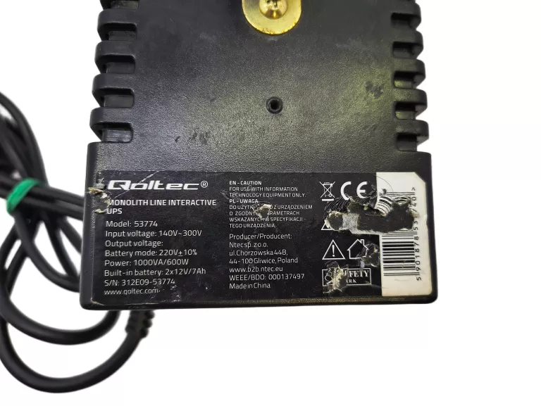 ZASILACZ UPS QOLTEC 53774