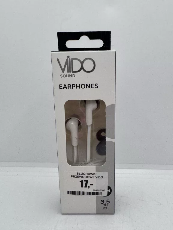 SŁUCHAWKI PRZEWODOWE VIDO SOUND EARPHONES JACK