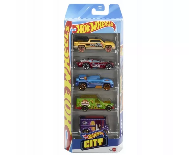 HOT WHEELS SAMOCHODZIKI 5-PAK ZESTAW POJAZDÓW JBJ75 CITY