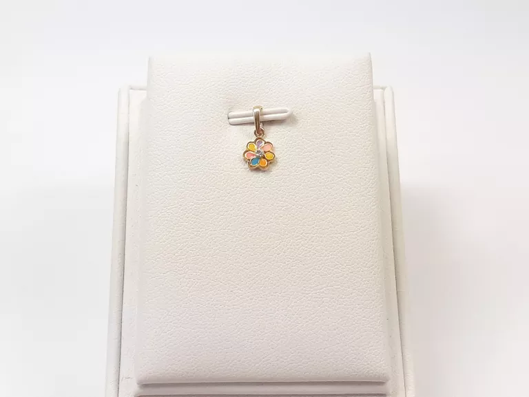 NIENOSZONA ZŁOTA ZAWIESZKA KOLOROWY KWIAT 585 0,5CM