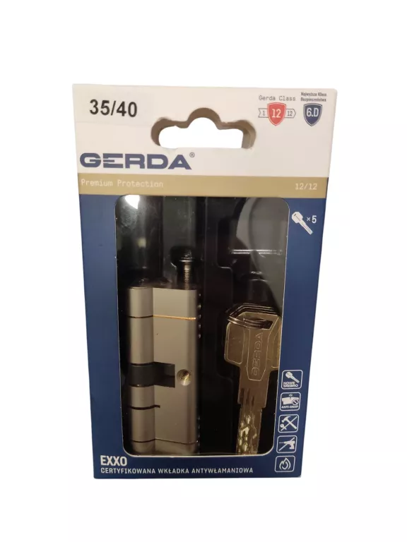 WKŁADKA DO ZAMKA GERDA 35/40 +5 KLUCZY