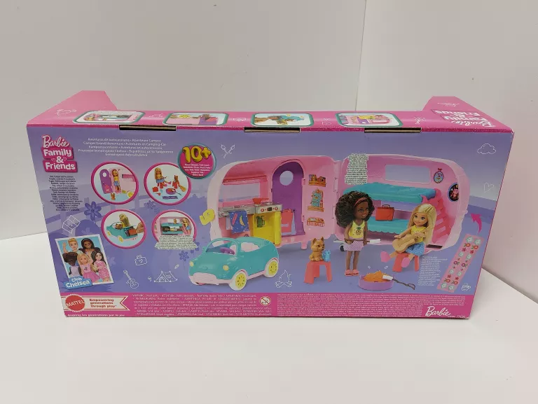 LALKA BARBIE CHELSEA AUTO KABRIOLET FXG90 KAMPER PIESEK SAMOCHÓD