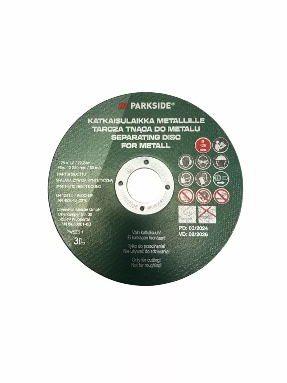TARCZA DO CIĘCIA METALU PARKSIDE 125 X 1,2 X 22.3 MM
