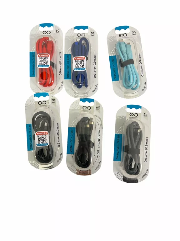 KABEL EXC USB-C > LIGHTNING MIX KOLORÓW 30WAT 0.9METRA