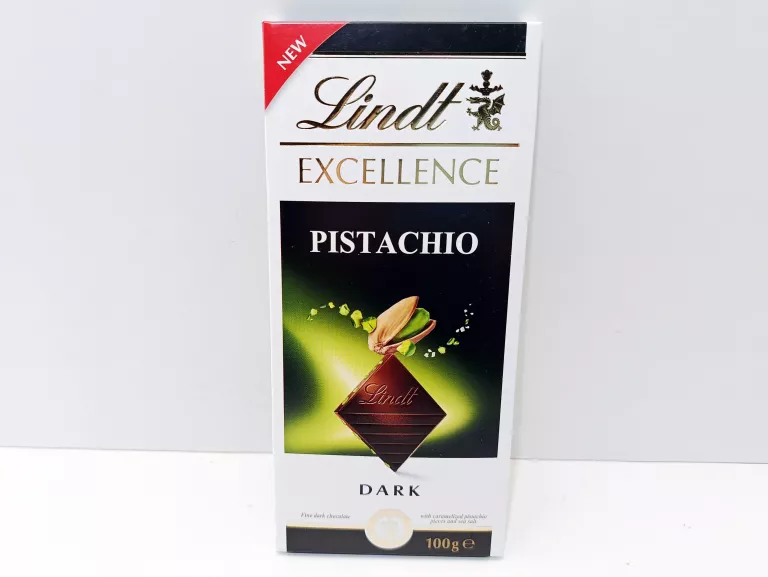 LINDT EXCELLENCE CZEKOLADA GORZKA Z KARMELIZOWANYMI PISTACJAMI I SOLĄ 100G