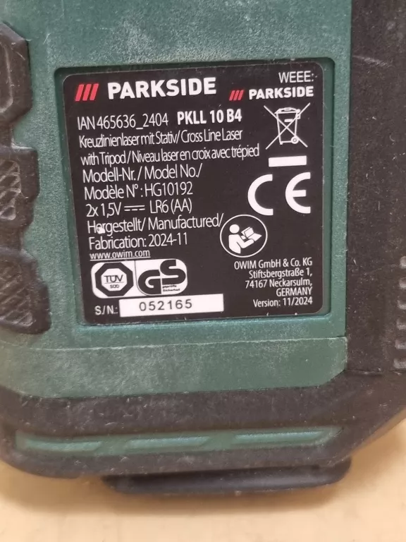 LASER KRZYZOWY PARKSIDE PKLL 10 B4