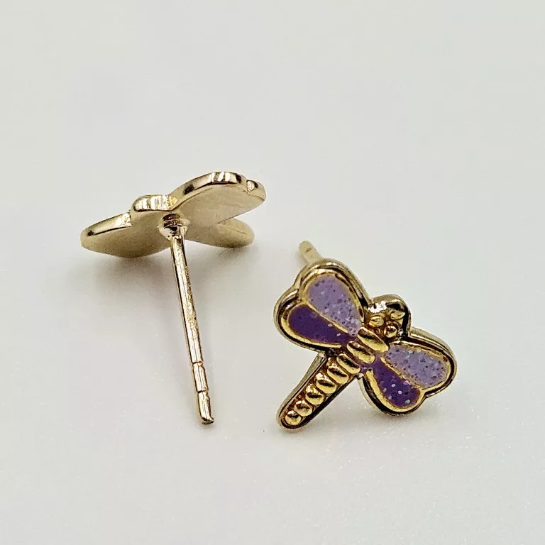 NIENOSZONE ZŁOTE KOLCZYKI SZTYFT WAŻKI 585 1.06G 1CM