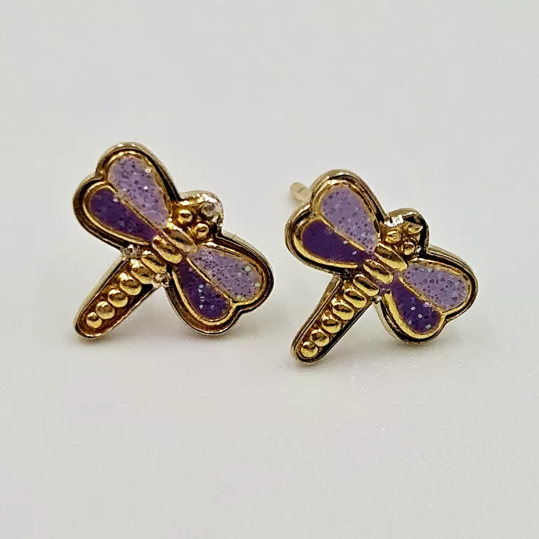 NIENOSZONE ZŁOTE KOLCZYKI SZTYFT WAŻKI 585 1.06G 1CM