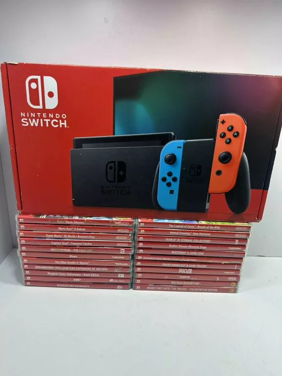 KONSOLA NINTENDO SWITCH V2 KOMPLET + 22 GRY