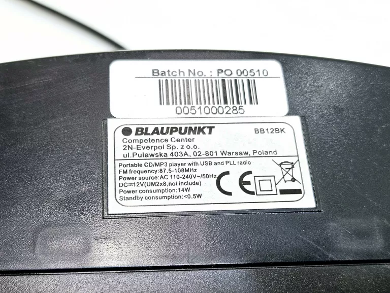 RADIOODTWARZACZ BLAUPUNKT BB12BK