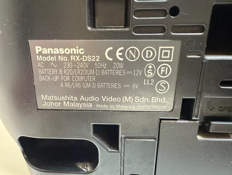 RADIOMAGNETOFON PANASONIC RX-DS22