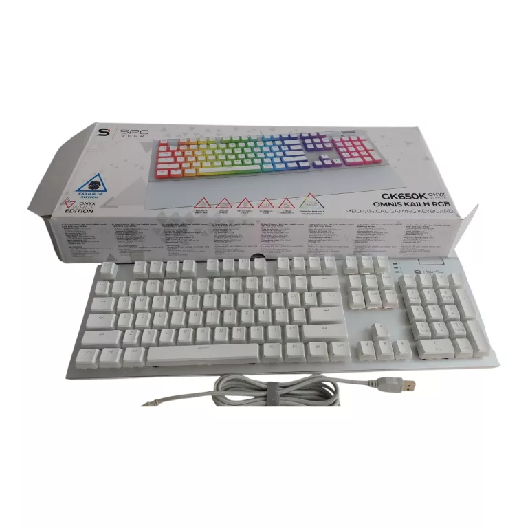KLAWIATURA MECHANICZNA SPC GEAR GK650K ONYX WHITE RGB +PUD