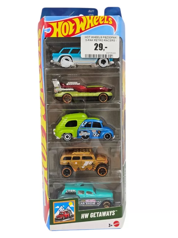HOT WHEELS PIĘCIOPAK 5-PAK RETRO RACERS - ZESTAW 5 AUTEK