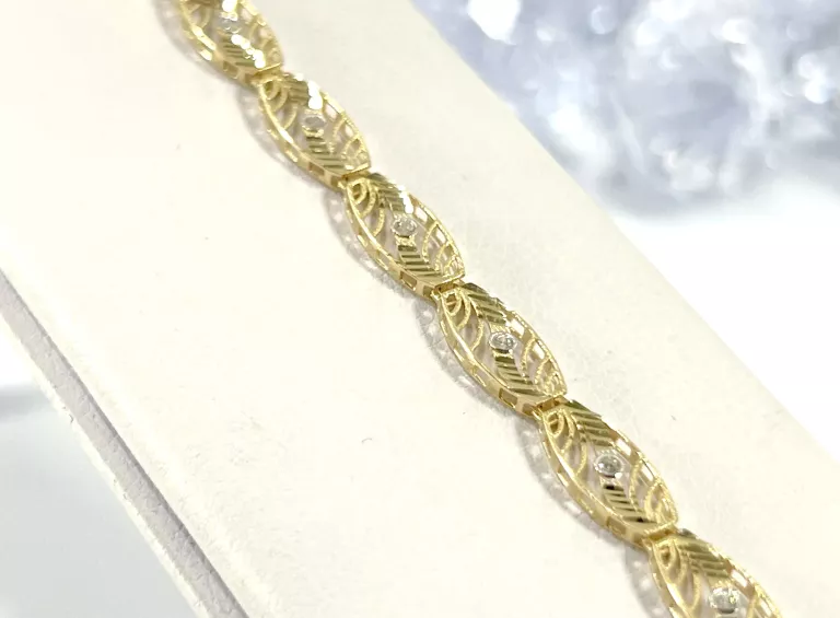 NIENOSZONA ZŁOTA BRANSOLETKA OWALNE SEGMENTY 585 3,02G 19CM