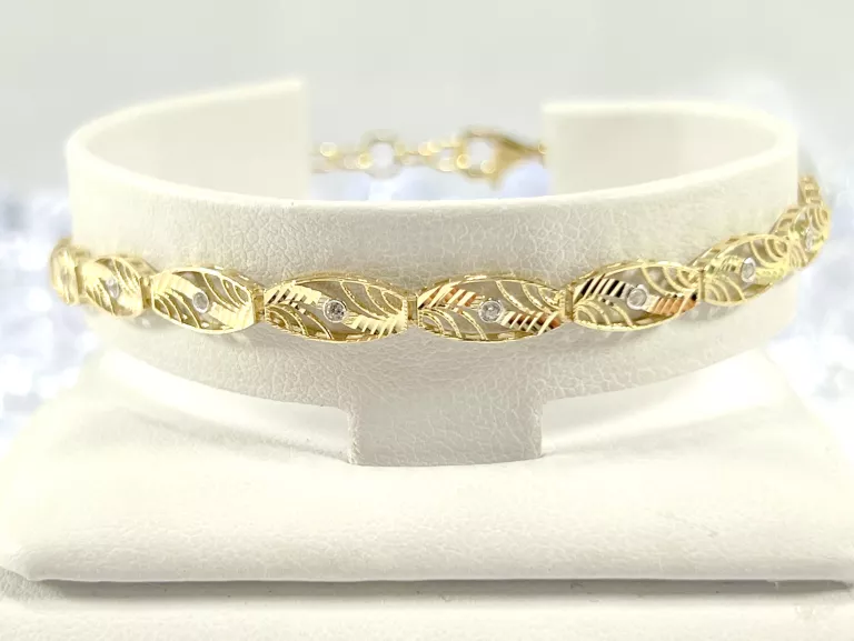 NIENOSZONA ZŁOTA BRANSOLETKA OWALNE SEGMENTY 585 3,02G 19CM